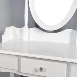 Classic Makeup Dressing Vanity Jewelry Armoire Set with RotaTable Mirror and Stool in White 31 x16 x 53 in by Magic Home -Cheap Tidoin Store white magic home makeup vanities cs w40936033 4f 1000