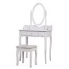Classic Makeup Dressing Vanity Jewelry Armoire Set with RotaTable Mirror and Stool in White 31 x16 x 53 in by Magic Home 1 Classic Makeup Dressing Vanity Jewelry Armoire Set with RotaTable Mirror and Stool in White 31 x16 x 53 in by Magic Home -Cheap Tidoin Store white magic home makeup vanities cs w40936033 64 1000