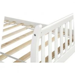 White Twin Size Platform Bed Frame with Wood Slat Support by Magic Home -Cheap Tidoin Store white magic home platform beds cs wf187441kaa 4f 1000