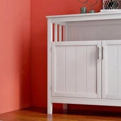 White Kitchen Storage Sideboard and Buffet Server Cabinet with 2-Shelves by Magic Home -Cheap Tidoin Store white magic home sideboards buffet tables cs w28209580 4f 1000