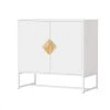 White Sideboard with 2-Doors and Square Shape Handle by Magic Home -Cheap Tidoin Store white magic home sideboards buffet tables cs w28222273 64 1000