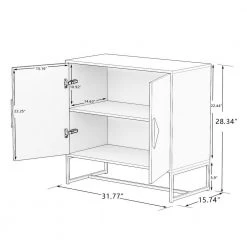 White Sideboard with 2-Doors and Square Shape Handle by Magic Home -Cheap Tidoin Store white magic home sideboards buffet tables cs w28222273 c3 1000