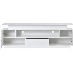 67 in. White Functional Entertainment Center TV Stand Cabinet with Color Changing LED Lights Fit For TV Up to 75 in. by Magic Home -Cheap Tidoin Store white magic home tv stands cs w33115873 1f 1000