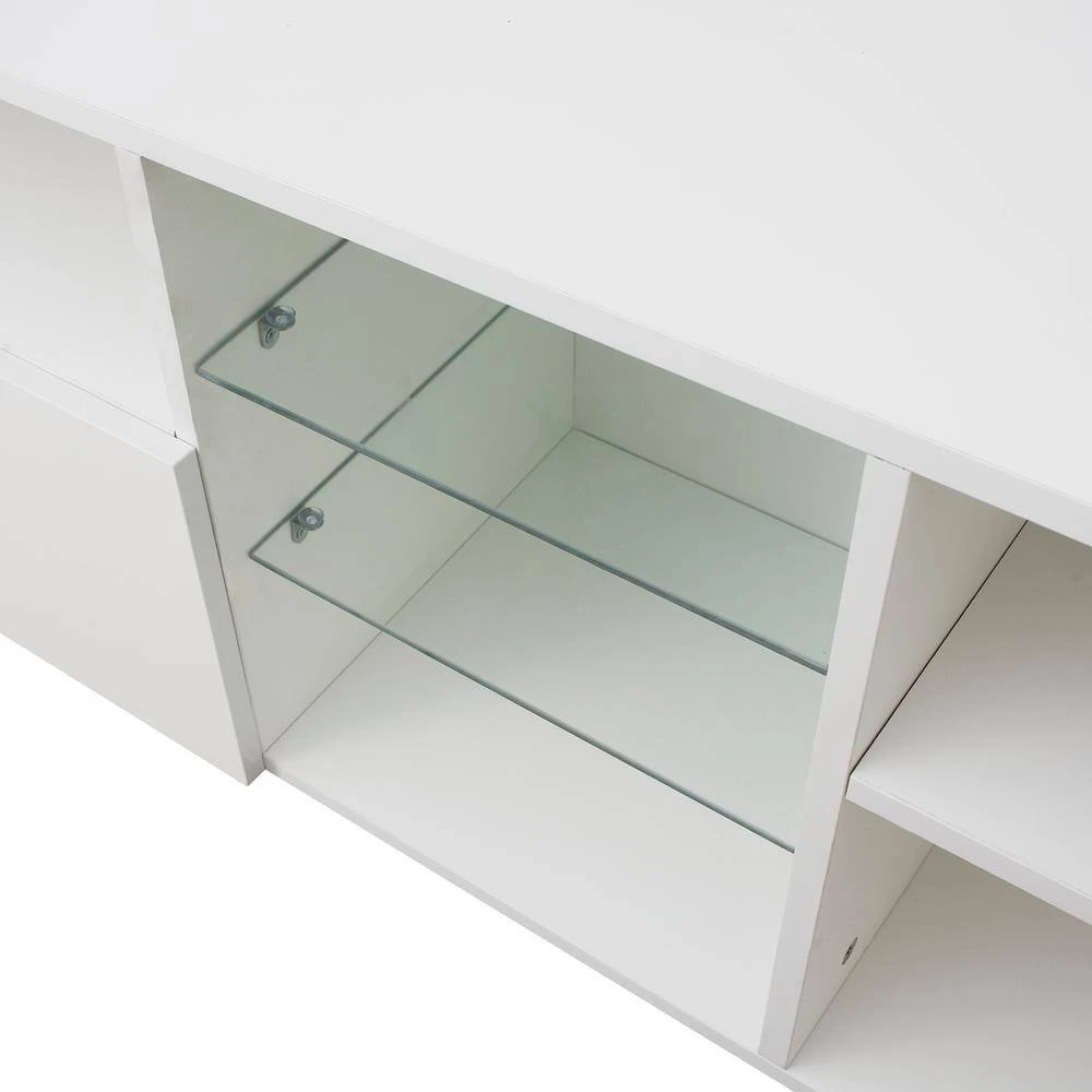 13.8 in. High-Gloss LED White TV Stand TV Console with 20 Colors LED Lights Fits TV's up to 55 in. by Magic Home 8 13.8 in. High-Gloss LED White TV Stand TV Console with 20 Colors LED Lights Fits TV's up to 55 in. by Magic Home - Image 6