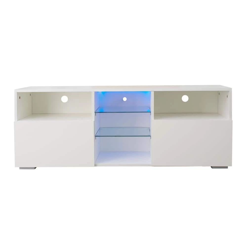 13.8 in. High-Gloss LED White TV Stand TV Console with 20 Colors LED Lights Fits TV's up to 55 in. by Magic Home 3 13.8 in. High-Gloss LED White TV Stand TV Console with 20 Colors LED Lights Fits TV's up to 55 in. by Magic Home
