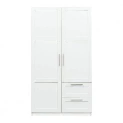 Modern 70.87 in. H White Freestanding Kitchen Cabinet Accent Storage Cabinet with 2 Doors and 2 Drawers by Tidoin