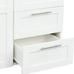 Modern 70.87 in. H White Freestanding Kitchen Cabinet Accent Storage Cabinet with 2 Doors and 2 Drawers by Tidoin -Cheap Tidoin Store white tidoin accent cabinets js ydw3 0071 fa 1000