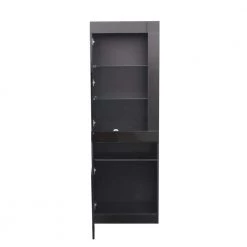 Modern 71.65 in. H Black Freestanding Kitchen Cabinet Accent Storage Cabinet with 2 Doors, 4 Shelves and LED Lights by Tidoin 14 Modern 71.65 in. H Black Freestanding Kitchen Cabinet Accent Storage Cabinet with 2 Doors, 4 Shelves and LED Lights by Tidoin -Cheap Tidoin Store white tidoin accent cabinets js ydw3 0090 77 1000