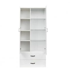 Modern 71.65 in. H White Freestanding Kitchen Cabinet Accent Storage Cabinet with 2 Doors, 2 Drawers and 6 Shelves by Tidoin -Cheap Tidoin Store white tidoin accent cabinets js ydw3 0114 77 1000