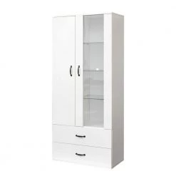 Modern 71.65 in. H White Freestanding Kitchen Cabinet Accent Storage Cabinet with 2 Doors, 2 Drawers and 6 Shelves by Tidoin -Cheap Tidoin Store white tidoin accent cabinets js ydw3 0114 fa 1000