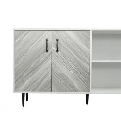 15.75 in. D x 57.87 in. W x 29.92 in. H White Storage Cabinet with 2-Doors and 3-Open Shelves by Tidoin -Cheap Tidoin Store white tidoin accent cabinets js ydw3 6332 44 1000