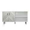 15.75 in. D x 57.87 in. W x 29.92 in. H White Storage Cabinet with 2-Doors and 3-Open Shelves by Tidoin