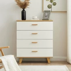 Modern 15.7 in. D x 31.5 in. W x 37.8 in. H White Wood Storage Cabinet with 4-Drawers by Tidoin -Cheap Tidoin Store white tidoin accent cabinets jxy ydw6s 004 31 1000