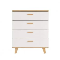 Modern 15.7 in. D x 31.5 in. W x 37.8 in. H White Wood Storage Cabinet with 4-Drawers by Tidoin