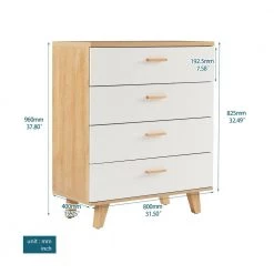 Modern 15.7 in. D x 31.5 in. W x 37.8 in. H White Wood Storage Cabinet with 4-Drawers by Tidoin -Cheap Tidoin Store white tidoin accent cabinets jxy ydw6s 004 c3 1000