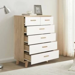 Modern 15.7 in. D x 31.5 in. W x 45.5 in. H White Wood Storage Cabinet with 6-Drawers by Tidoin 14 Modern 15.7 in. D x 31.5 in. W x 45.5 in. H White Wood Storage Cabinet with 6-Drawers by Tidoin -Cheap Tidoin Store white tidoin accent cabinets jxy ydw6s 005 77 1000