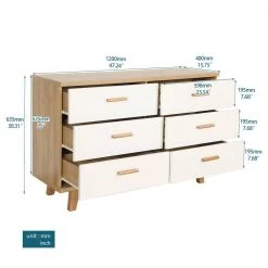 Modern 15.7 in. D x 47.2 in. W x 30.3 in. H White Wood Storage Cabinet with 6-Drawers by Tidoin -Cheap Tidoin Store white tidoin accent cabinets jxy ydw6s 006 c3 1000