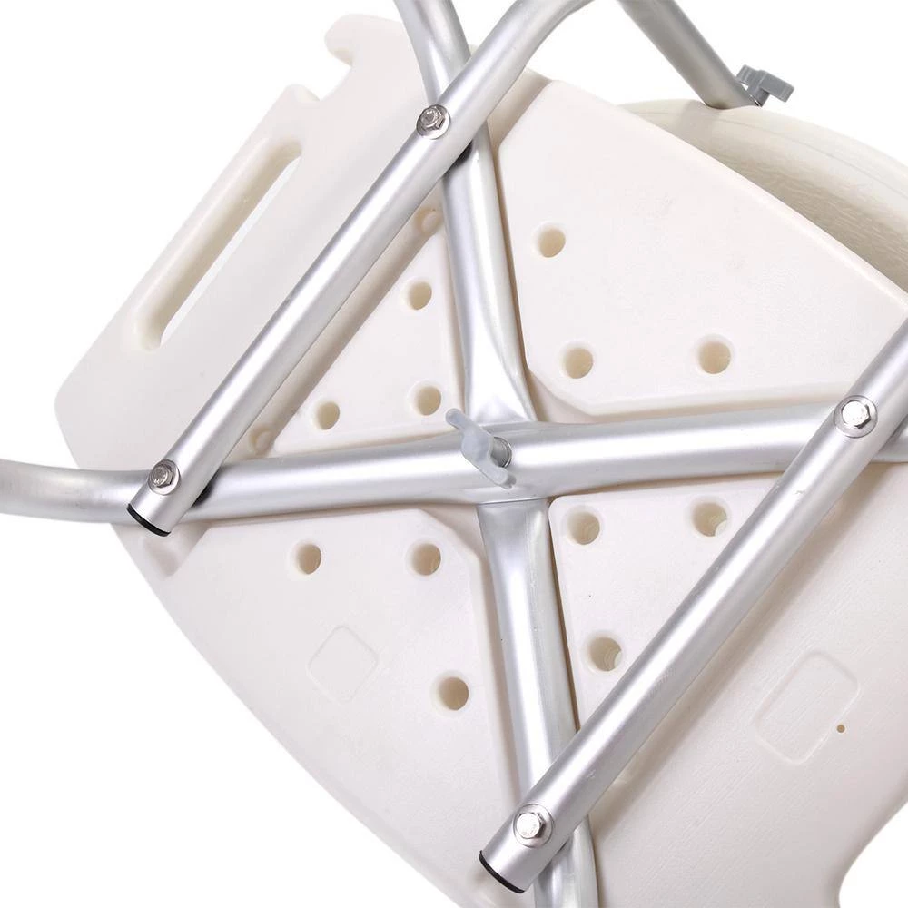 White Metal Adjustable Height Armless Bath Side Chair with Back by Tidoin 8 White Metal Adjustable Height Armless Bath Side Chair with Back by Tidoin - Image 6