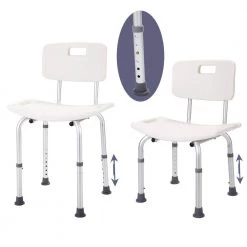 White Metal Adjustable Height Armless Bath Side Chair with Back by Tidoin 13 White Metal Adjustable Height Armless Bath Side Chair with Back by Tidoin -Cheap Tidoin Store white tidoin accent chairs mix ydhg 223 4f 1000