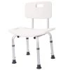 White Metal Adjustable Height Armless Bath Side Chair with Back by Tidoin -Cheap Tidoin Store white tidoin accent chairs mix ydhg 223 64 1000