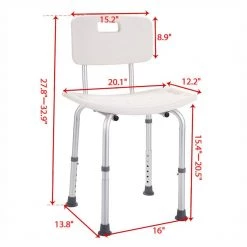 White Metal Adjustable Height Armless Bath Side Chair with Back by Tidoin 12 White Metal Adjustable Height Armless Bath Side Chair with Back by Tidoin -Cheap Tidoin Store white tidoin accent chairs mix ydhg 223 c3 1000