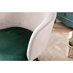 White Velvet Adjustable Height Accent Arm Chair with Wheels by Tidoin -Cheap Tidoin Store white tidoin accent chairs zoy ydw5 1351 1f 1000