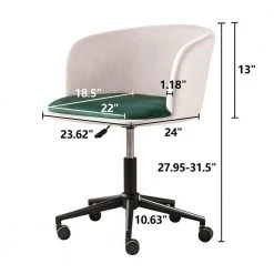 White Velvet Adjustable Height Accent Arm Chair with Wheels by Tidoin -Cheap Tidoin Store white tidoin accent chairs zoy ydw5 1351 c3 1000