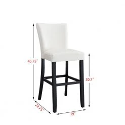 BX-Box 45.75 in. White High Back Upholstered Bar Stool with Leather Seat (Set of 2) by Tidoin -Cheap Tidoin Store white tidoin bar stools lzx ydgb 31wt c3 1000