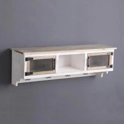 Modern 41.34 in. White Wood Entryway Coat Hook with 2 Doors by Tidoin -Cheap Tidoin Store white tidoin coat racks mag ydw1 9a56 31 1000