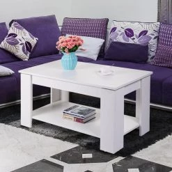 39.4 in. W White Wood Lift Coffee Table by Tidoin -Cheap Tidoin Store white tidoin coffee tables mix ydhg 425 31 1000