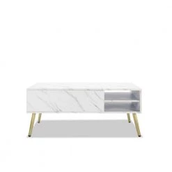 39.4 in. White Rectangular Lift Top Extendable Wood Coffee Table with Storage and 2-Shelves by Tidoin -Cheap Tidoin Store white tidoin coffee tables rlx ydw2 2943 1f 1000