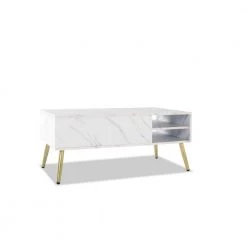 39.4 in. White Rectangular Lift Top Extendable Wood Coffee Table with Storage and 2-Shelves by Tidoin -Cheap Tidoin Store white tidoin coffee tables rlx ydw2 2943 4f 1000