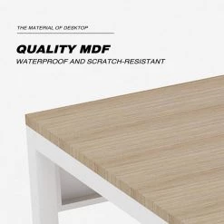 52.7 in. Rectangular White Wood Computer Desk Office Table with 2-Hook 1-Shelf and 1-Door Metal Locker by Tidoin -Cheap Tidoin Store white tidoin computer desks ktech ydw6 367 4f 1000