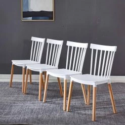 BX-Box Modern White Plastic High Back Dining Chair with Wood Leg (Set of 4) by Tidoin 12 BX-Box Modern White Plastic High Back Dining Chair with Wood Leg (Set of 4) by Tidoin -Cheap Tidoin Store white tidoin dining chairs bs ydw2 8228 4f 1000