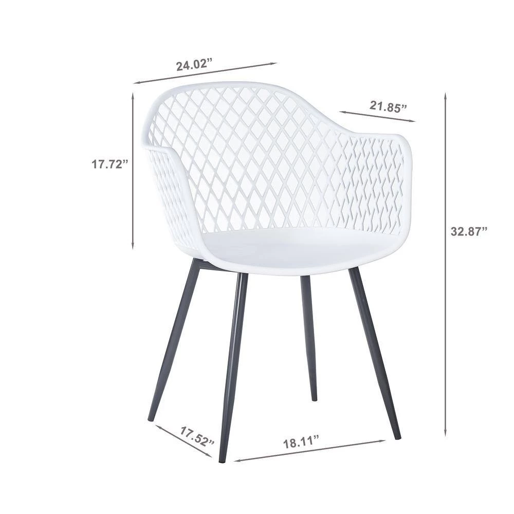 BX-Box Modern White Metal High Back Dining Chair (Set of 2) by Tidoin 5 BX-Box Modern White Metal High Back Dining Chair (Set of 2) by Tidoin - Image 3