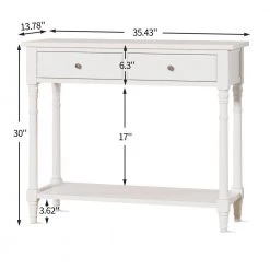 35.43 in. W White 30.31 in. H Rectangle Wood Top Side Table with 2-Drawers and 1-Shelf by Tidoin -Cheap Tidoin Store white tidoin end side tables lxz ydsf 04wt c3 1000