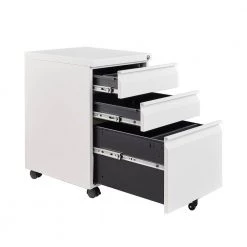 Modern 15.35 in. D x 19.69 in. W x 24.41 in. H White Metal File Cabinet with 3 Drawers by Tidoin -Cheap Tidoin Store white tidoin file cabinets db ydw5 2047 77 1000