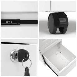 Modern White Steel File Cabinet Storage Cabinet with 3-Drawers and 5-Wheels by Tidoin -Cheap Tidoin Store white tidoin file cabinets ste ydw2 848 44 1000