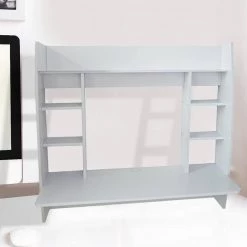 42 in. Rectangular White Wood Floating Desk with 4 Shelves by Tidoin -Cheap Tidoin Store white tidoin floating desks gc ydb0 9984 31 1000