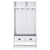 68.9 in. H White 3-in-1 Design Wood Hall Tree with 4 Hooks, 1 Shelf and 2 Storage Drawers by Tidoin -Cheap Tidoin Store white tidoin hall trees uc ydwf 3aak 64 1000