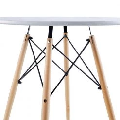 Modern 31.5 in. Round White Wood Top Dining Table with 3-Wood Legs by Tidoin -Cheap Tidoin Store white tidoin kitchen dining tables bs ydw2 5255 1f 1000