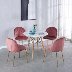 Modern 31.5 in. Round White Wood Top Dining Table with 3-Wood Legs by Tidoin -Cheap Tidoin Store white tidoin kitchen dining tables bs ydw2 5255 44 1000