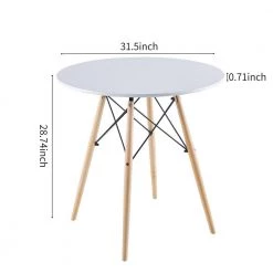 Modern 31.5 in. Round White Wood Top Dining Table with 3-Wood Legs by Tidoin -Cheap Tidoin Store white tidoin kitchen dining tables bs ydw2 5255 c3 1000