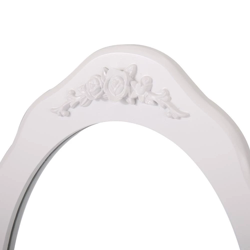 Modern 15.7 in. D x 29.5 in. W x 56.3 in. H White Wood Vanity Set with 4 Drawers, Mirror and Stool by Tidoin 7 Modern 15.7 in. D x 29.5 in. W x 56.3 in. H White Wood Vanity Set with 4 Drawers, Mirror and Stool by Tidoin - Image 5