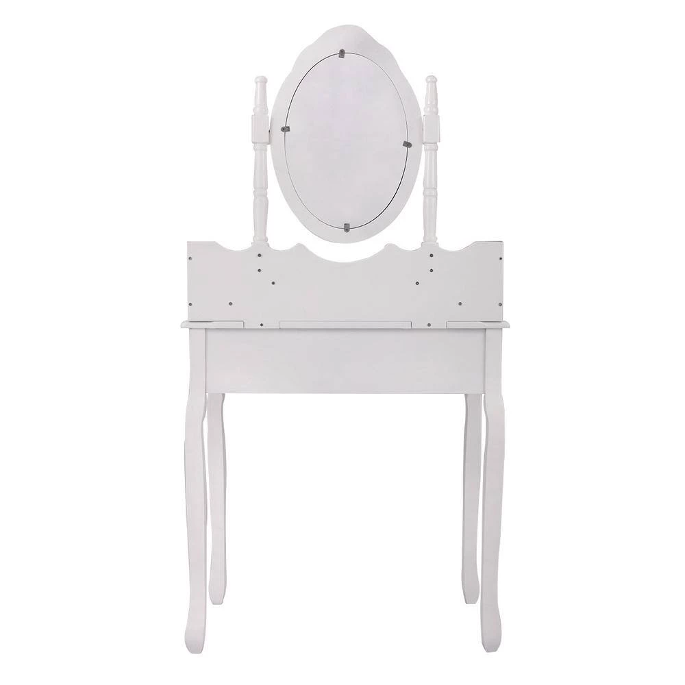 Modern 15.7 in. D x 29.5 in. W x 56.3 in. H White Wood Vanity Set with 4 Drawers, Mirror and Stool by Tidoin 6 Modern 15.7 in. D x 29.5 in. W x 56.3 in. H White Wood Vanity Set with 4 Drawers, Mirror and Stool by Tidoin - Image 4