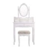 Modern 15.7 in. D x 29.5 in. W x 56.3 in. H White Wood Vanity Set with 4 Drawers, Mirror and Stool by Tidoin -Cheap Tidoin Store white tidoin makeup vanities mz ydw1 9665 64 1000
