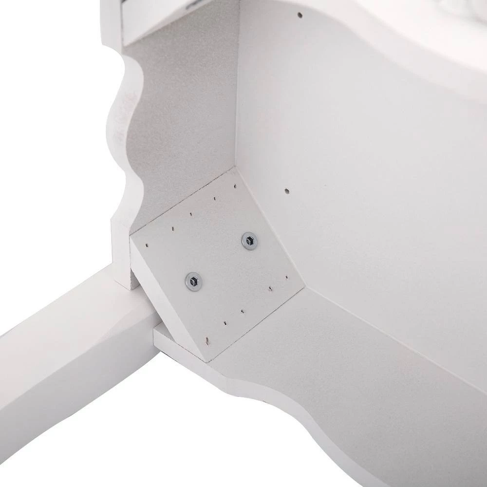 Modern 15.7 in. D x 29.5 in. W x 56.3 in. H White Wood Vanity Set with 4 Drawers, Mirror and Stool by Tidoin 10 Modern 15.7 in. D x 29.5 in. W x 56.3 in. H White Wood Vanity Set with 4 Drawers, Mirror and Stool by Tidoin - Image 8