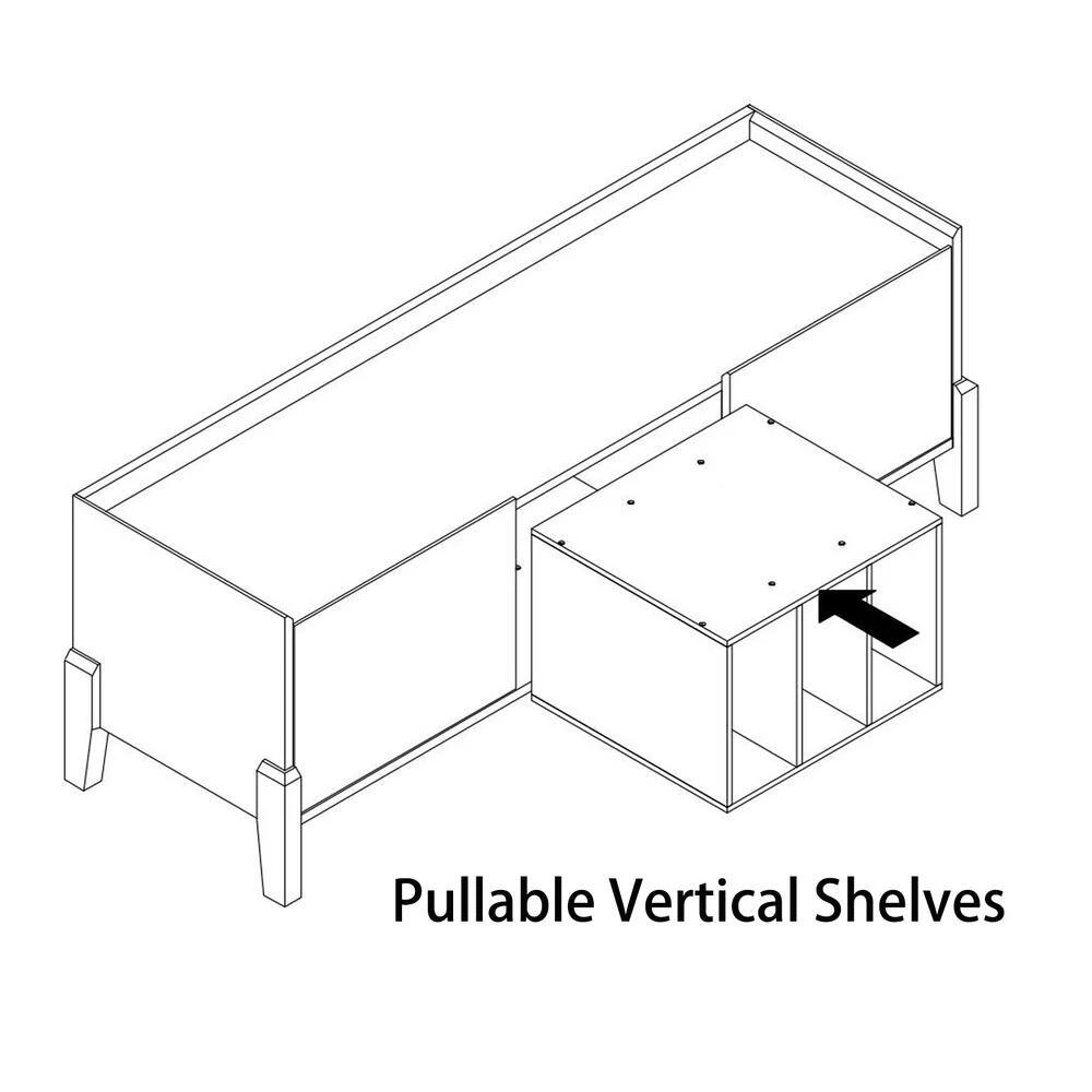 49.6 in. White TV Stand Console Table with 2-Doors and 3 Shelves Fits TV's up to 55 in. by Tidoin 7 49.6 in. White TV Stand Console Table with 2-Doors and 3 Shelves Fits TV's up to 55 in. by Tidoin - Image 5