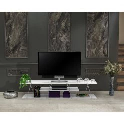 Modern 56 in. Wood White TV Stand with 4 Storage Shelves Fits TV's up to 60 in. by Tidoin -Cheap Tidoin Store white tidoin tv stands fur ydb0 478 31 1000
