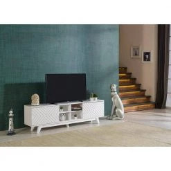 Modern 67 in. Wood White TV Stand with 2 Storage Shelves and 2 Doors Fits TV's up to 70 in. by Tidoin 13 Modern 67 in. Wood White TV Stand with 2 Storage Shelves and 2 Doors Fits TV's up to 70 in. by Tidoin -Cheap Tidoin Store white tidoin tv stands fur ydb0 492 4f 1000
